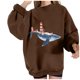 thumbnail image 1 of Sudadera extragrande de lana de manga larga con cuello redondo y estampado de océano salvaje para mujer Fridja fhghd237, 1 of 9