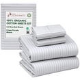 thumbnail image 5 of RUVANTI 100% Organic Cotton Sheets - Full Size bed sheet - 4 Piece Percale Weave Bedding, Crisp, Cooling & Breathable, Soft & Durable, 16" Deep Pocket, Hotel Quality Sábanas - &nbsp;Construction Line, 5 of 7