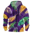 thumbnail image 3 of Resicozy Mardi Gras Full-Zip Up Hooded Casual Sweatshirts with Pockets Long Sleeve Sweatshirt Sports 2026 Hooded Jackets Purple 2XL, 3 of 4