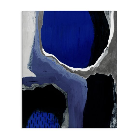 Stupell Industries Transitional Abstract Cobalt Blue Design Canvas Art, 16 x 20, by Studio W