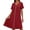 Red, variant on Women's Front Zipper Housecoat, Short Sleeve Pleated Duster Robe, Loose Fit Casual Nightgown Loungewear with Pockets