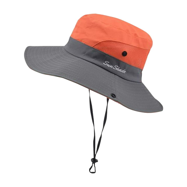 Chapeau de Pêche Pliable, Tissu à Séchage Rapide, Sangle de Menton Réglable, Design à Grand Bord, pour Activités de Plage-Extérieures, Protection UPF 50+, Maille Respirante, Équipement de Pêche d'Été Akmoler