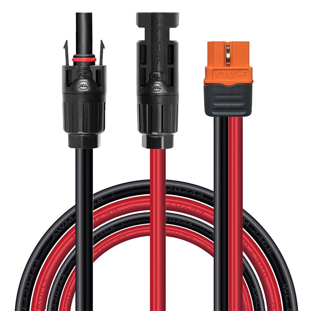 EROCK 59.05in 12AWG XT60I Solar Panel Extension Cable Intelligent Battery Plug Wire