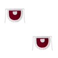 thumbnail image 1 of Injueey Delantal de poliéster Reemplazo de cocina de color sólido Lindo restaurante de cocina Traje de sirvienta Camarera Medio delantal Vino rojo 2piezas, 1 of 6