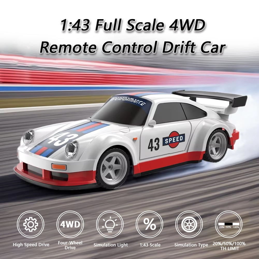 Upgraded With Gyro 1/43 Mini RC Drifting Car Racing RTR 4WD High Speed Radio Control Model 2.4G Drift Race Vehicle Mini Gifts Toys For Children Boy