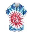 thumbnail image 5 of COSFO Shirts for Men Collared Button Down Casual Short Sleeve Tops Tie Dye Regular Fit Mens Shirt, 5 of 7