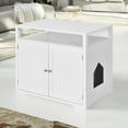 thumbnail image 2 of Demi Bonn 31" Wooden Hidden Cat Litter Box Enclosure Furniture, Cat Washroom with Storage Layer, Cat House for Large Cats, White, 2 of 8