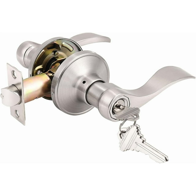 Poignées de Porte Intérieures Levier de Passage en Nickel Satiné Poignée de Porte pour Garde-Robe Couloir Poignées Intérieures
