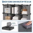 thumbnail image 4 of TROPOW 12 Cube Storage Organizer, Modular & Customizable Closet & Bookshelf Organizer with Anti-Tip Feet & Rubber Mallet, 12.6” Cubes, Stackable Plastic Shelves Unit, 4 of 8