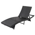 YTBW Wicker Chaise Adjustable Chaise Lounge Chair Recliner Black