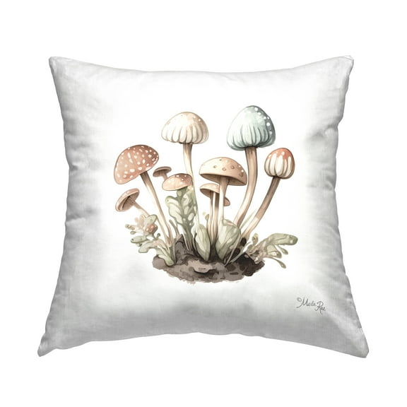 Stupell Industries Soft Sprouting Mushrooms Decorative Printed Throw Pillow, 18 x 18