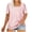 Pink, variant on WREESH Plus Size Women's T-Shirts Solid Color Square Neck Short Sleeve Loose Tops Black