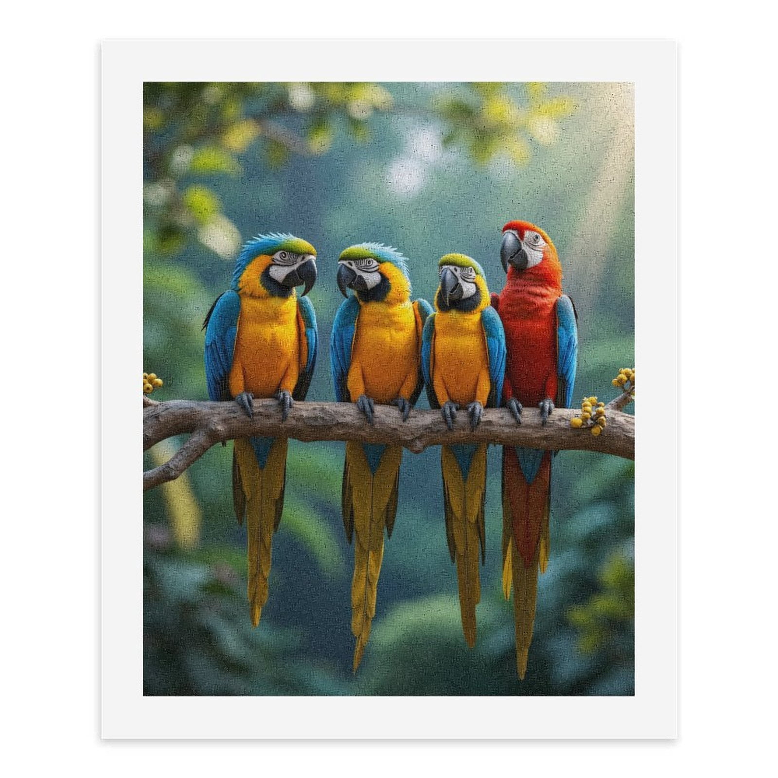Paint by Numbers Kit for Adults, Colorful Parrots Perched Together Paint by Numbers, Easy Paint by Numbers Kit for Adults Beginner, DIY Adult Paint by Number Kits on Canvas, Home Decor 12x16in