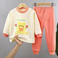 thumbnail image 2 of masbird Kids Pajamas Sets Boys Girls 2-Piece Sleepwear Set Cotton Long Sleeve Casual Kids Clothes 6-12 Months 12-24 Months 2t 3t 4t 5t 6t 7t 8t 9t(Light Yellow,1-2 Y), 2 of 4
