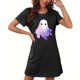 thumbnail image 4 of Camisón corto de talla grande para mujer, camisón de manga corta con estampado de pecho a la moda, camisón para mujer, 4 of 5