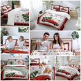 thumbnail image 5 of Christmas Trucks Duvet Cover Set King Size, Xmas Tree Snowflakes Wood Grain Red Plaid 4 Piece Soft Microfiber Bedding Set with 1 Duvet Cover, 1 Flat Sheet, 2 Pillowcases, 5 of 9