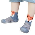 thumbnail image 3 of Fozruso Boys Girls Animal Prints Cartoon Socks Shoes Toddler Breathable Mesh The Floor Socks Non Prewalker Shoes Sizes 20 Toddler(Blue), 3 of 5