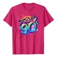 thumbnail image 4 of Arlun Retro 80's & 90's T-Shirts for Women Vintage Neon 80th and 90th Colorful Graphic Print Short Sleeve Tee Shirt Rave Theme Party Tshirt Plus Size Crew Neck Tee Tops 1-Hot Pink L, 4 of 4