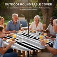 thumbnail image 3 of Round Outdoor Tablecloth with Umbrella Hole and Zipper, Black Grey Stripes Tablecloth with Elastic Waterproof, Simple Striped Lines Minimalist Modern Patio Table Covers for 45" - 54" Pool Tables, 3 of 9