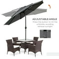thumbnail image 4 of Outsunny Parasol de Patio 9 Pi à 3 Niveaux, Parasol de Marché Extérieur avec Manivelle, Inclinaison à Bouton-Poussoir pour Terrasse, Cour Arrière et Pelouse, Gris Pâle, 4 of 10