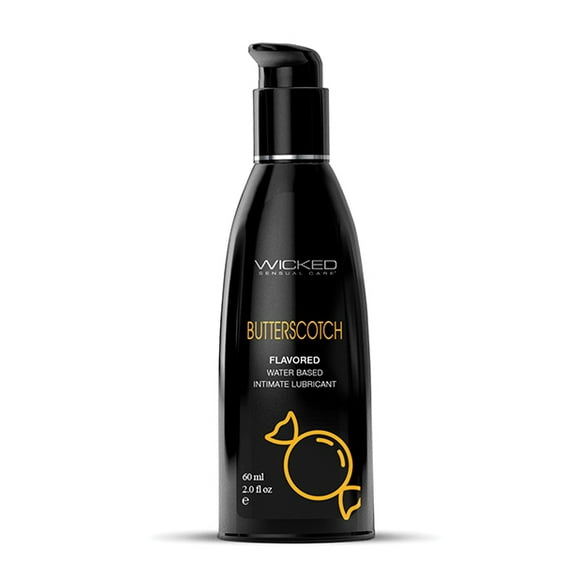 Wicked Aqua Water Based Personal Lubricant, Butterscotch Flavored Lube, 2 oz