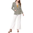 thumbnail image 4 of INSPIRE CHIC Women's Back to School Blazers Notched Lapel Long Sleeve One Button Plaid Blazer Black S, 4 of 8