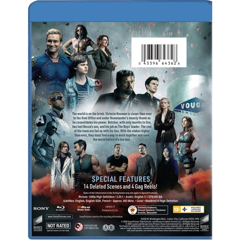 Sony Pictures, The Boys: Season 4 Blu-ray, 8 episodes on 3 discs