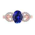 thumbnail image 5 of AoneJewelry 1.40 Carat Oval Shape Tanzanite & Diamond Gemstone Ring In 10K Rose Gold, 5 of 6