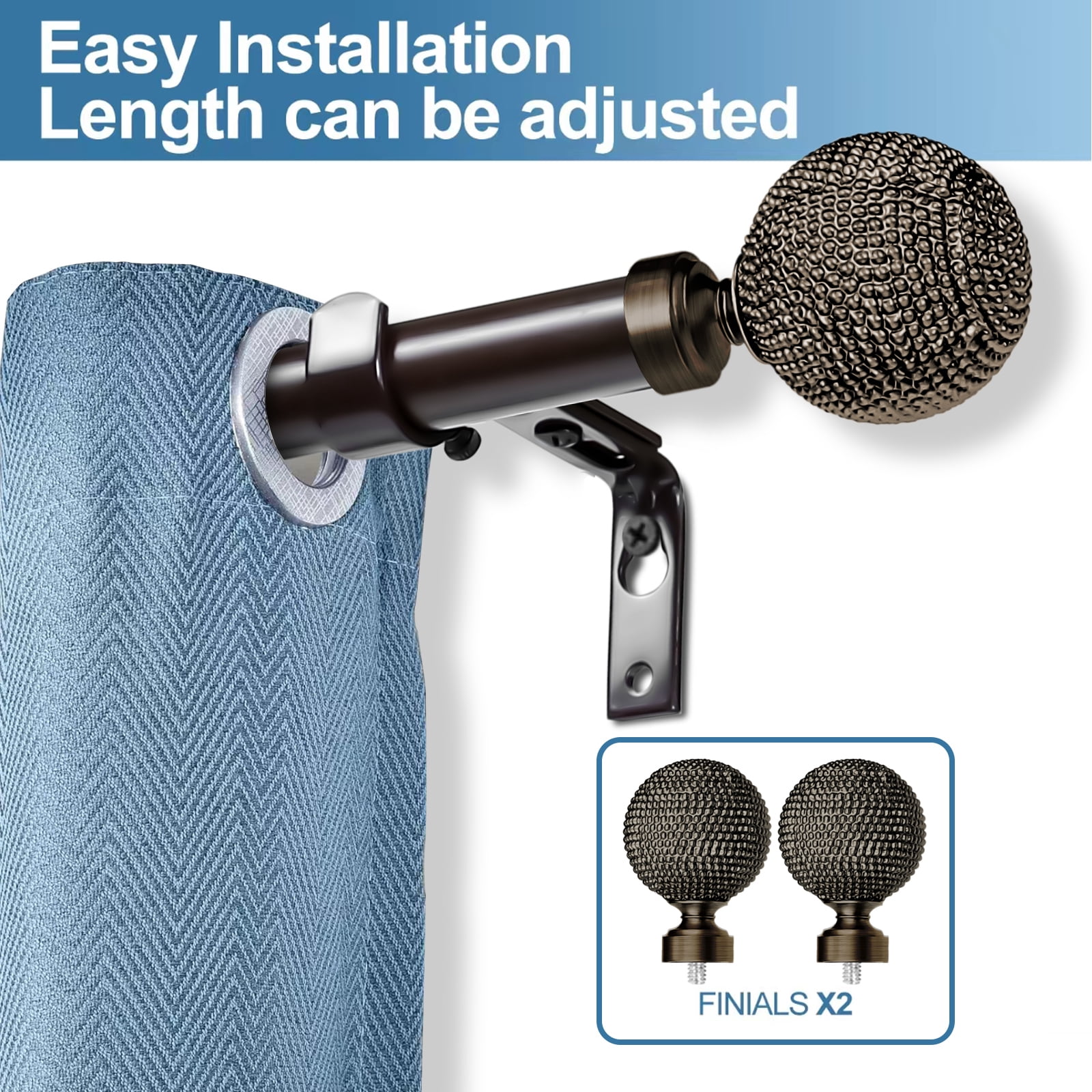 Urbanest Giato Adjustable Single Drapery Curtain Rod & Hardware Set