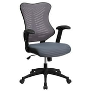 Flash Furniture High-Back Gray Designer Mesh Executive Swivel Office Chair with Mesh Padded Seat