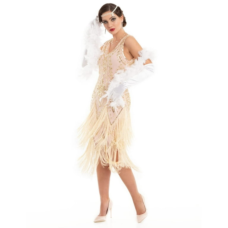 PrettyGuide Women's 1920s Flapper Dress Vintage Swing Fringed Gatsby  Roaring 20s Dress, Medium 