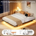 thumbnail image 5 of Awesofurni Floating Bed Frame Queen with Smart LED Lights and Charging Station, Modern Metal Platform Bed Frame, No Box Spring Needed, Black, 5 of 9