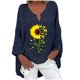 thumbnail image 1 of Camiseta suelta estampada a la moda para mujer Blusa de manga larga con cuello en V Tops casuales Pompotops FGAJ3861, 1 of 5