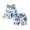 Blue, variant on Toddler Girl Outfits 2 Piece Ruffle Floral Print Crew Neck Sleeveless Tank Top And Shorts Daily Wear Girls' Clothing Sets 9 Months-12 Months