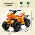 thumbnail image 4 of JIMUPARK 12V Dinosaur Ride on ATV, Four Wheeler Electric Car for Kids, LED Lights, Bluetooth and Microphone Interface, Power Display, Safe Driving, Outdoor Toys for Boys and Girls Ages 1-6,  Yellow, 4 of 9