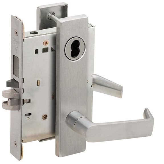 Schlage L9453B 06L 626 Entrance Mortise Lock with Deadbolt 06L Design SFIC Prep Less Core Satin Chrome