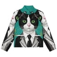 thumbnail image 4 of Jackets for Women Winter Coat Jackets Flannel Stand Collar Jacket(Elegant Cat Suit Artwork,Size:S-4XL), 4 of 7