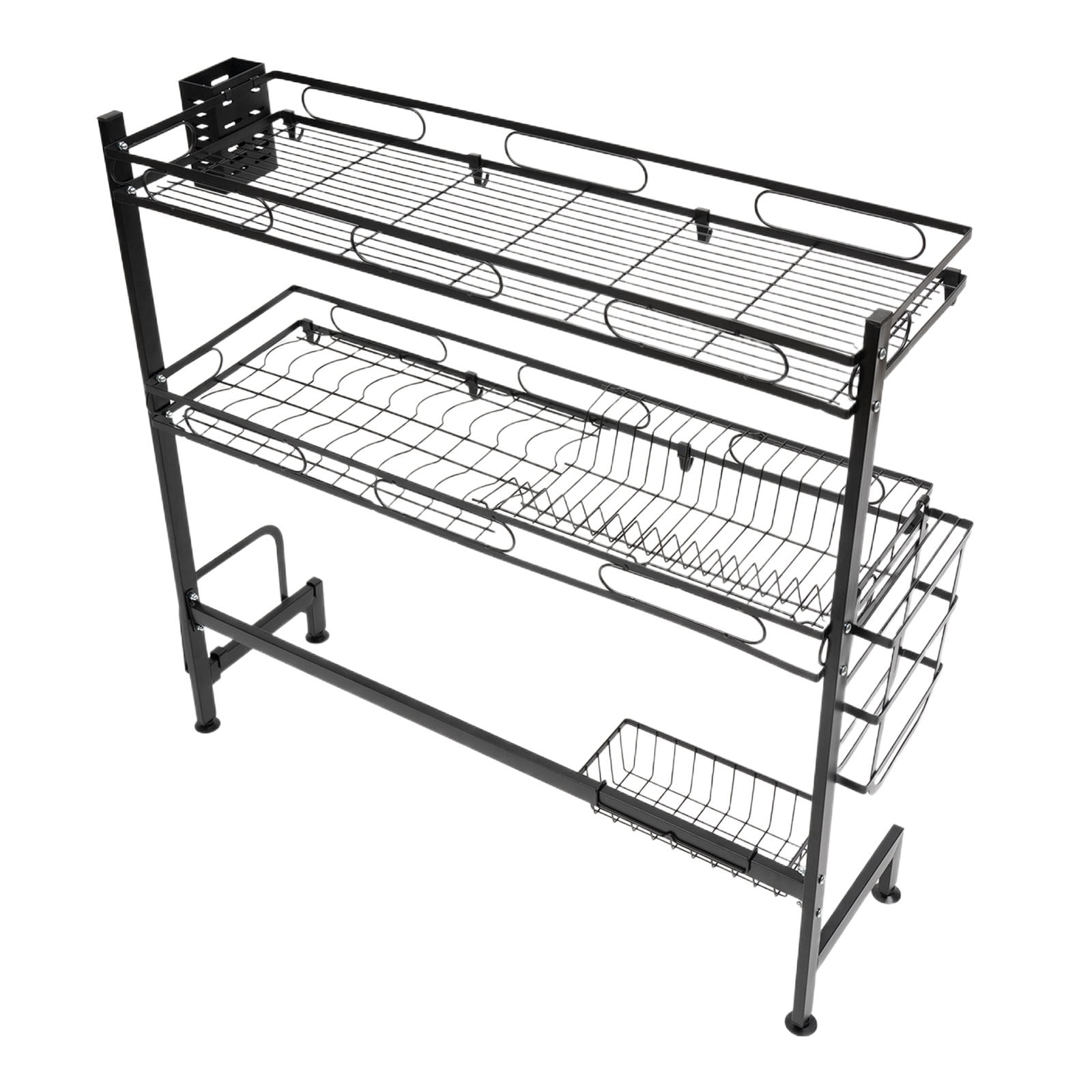YIYIBYUS 2-Tier Dish Drying Rack Over Sink Cutlery Drainer Kitchen Shelf Cup Organizing 82cm