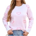 thumbnail image 2 of Yuyuzo Sweaters for Women Valentines Day Crewneck Long Sleeve Shirts Loose Casual Comfy Knit Pullover Tops, 2 of 6