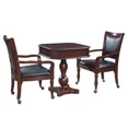 thumbnail image 2 of Blue Wave 3-Piece Wood Fortress Game Table Set with Padded Arm Chairs, Mahogany and Black, 2 of 5