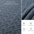 thumbnail image 3 of KASENTEX Coverlet 3-pc Mini Quilt Set - All-Season Lightweight Ultra Soft Bedding Stonewashed Blanket - Heat-pressed 2-Tone REVERSIBLE Color, KING + 2 King Shams, Indigo Light/Cement Grey, 3 of 5