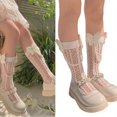 thumbnail image 2 of Imitation Crystal Beads Socks Toddlers Calf Length Socks Girls Soft and Breathable Pile Socks for Daily Festive Wear, 2 of 4