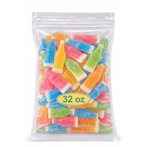 Vintage Wax Bottle Candy Drinks, Colorful Party, Assorted Fruit Flavors, 2 lb (32 oz)