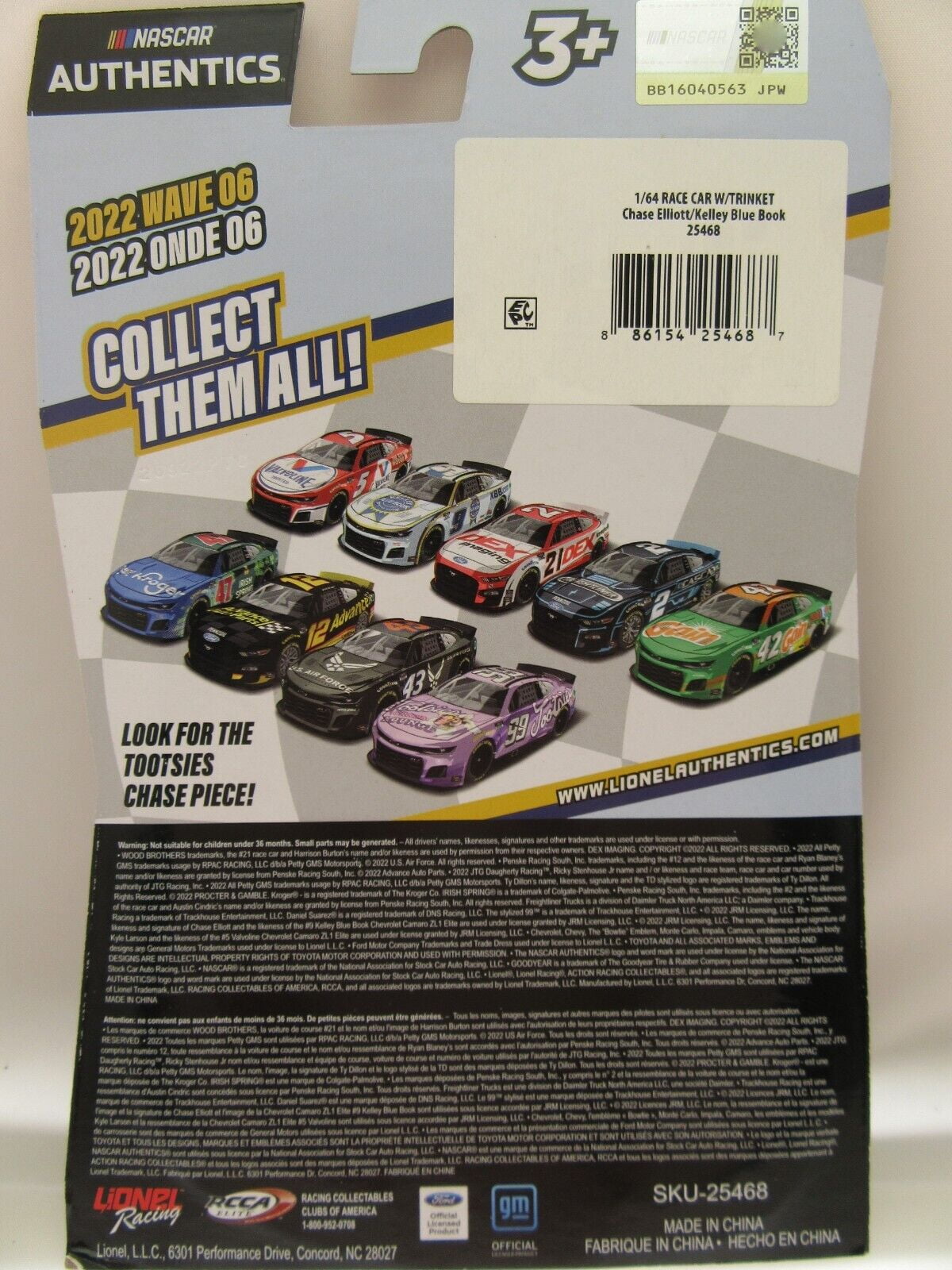 Chase Elliott ~ Kelly Blue Book 9  ~ NASCAR Authentics ~ Die Cast  1:64 Scale
