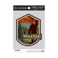 thumbnail image 2 of Die Cut Sticker Seattle, Washington, Bigfoot, WPA Style, Contour Vinyl Sticker 3 to 6 inches, (Waterproof Decal for Cars, Water Bottles, Laptops, Coolers), Large, 2 of 5