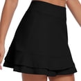 thumbnail image 2 of Frostluinai Golf Skorts Skirts for Women with Zipper Pockets Athletic Tennis Skorts High Waist Solid Casual Ruffle Skirt with Shorts, 2 of 9