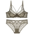 thumbnail image 1 of Sujetador transparente ultrafino de encaje sexy sin esponja, ropa interior para mujer, conjunto de sujetador pequeño con pecho grande, 1 of 6