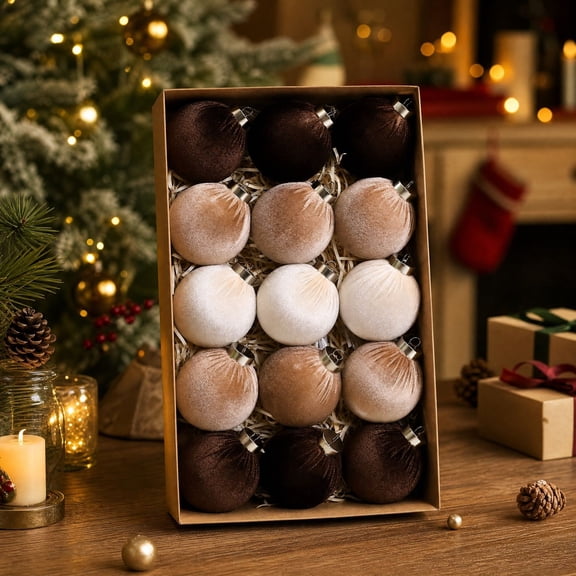 ShaoXinWan Christmas Hanging Ball Ornaments Set Of 15, Christmas Decorations Indoor Outdoor Small Plastic Baubles, Mini Tree Decorations For Wreath Garland Home Party Holiday