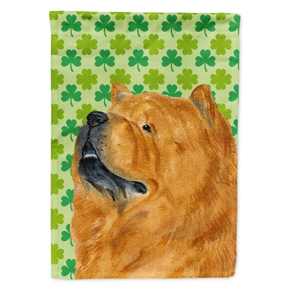 Carolines Treasures SS4433-FLAG-PARENT Chow Chow St. Patricks Day Shamrock Portrait Flag  multicolor