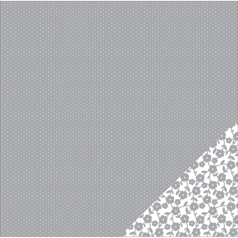 American Crafts Basics Double-Sided Cardstock 12X12-Gray Tiny Dot
